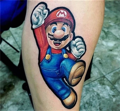 Mario Bross Tattoo fait par @ nacho_serrano_2012 d'Argentine avec #sparkcartr...
