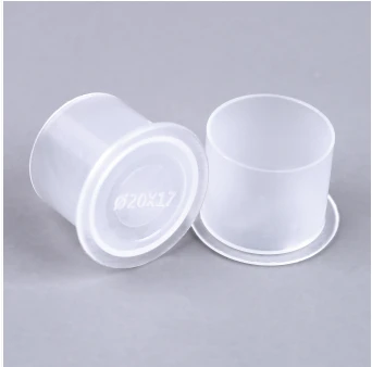 Tasses à encre de tatouage transparent en plastique