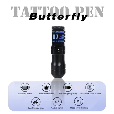 Pistolet sans fil de tatouage avec la longue durée de vie de batterie de moteur en métal du Japon 2000mAh