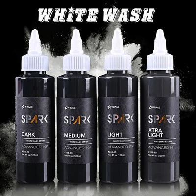 Spark Professional 4oz Organic Bright and Long - Encre de tatouage blanche durable durable pour le tatouage