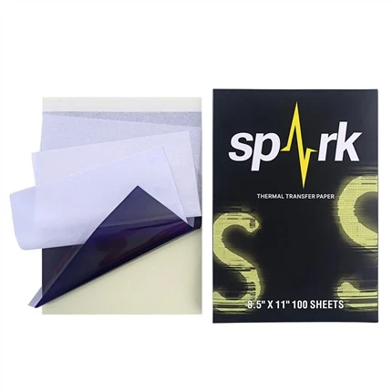 Nouveauté tatouage pochoir papier étincelle tatouage thermique pochoir transfert papier copieur papier pour Machine de transfert de tatouage