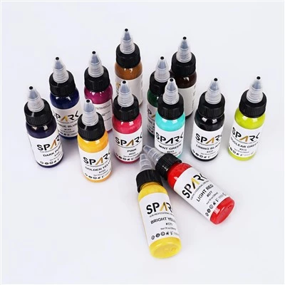 Ensemble d'encres de tatouage biologiques haut de gamme-Encre liquide permanente pour tatoueurs et art corporel