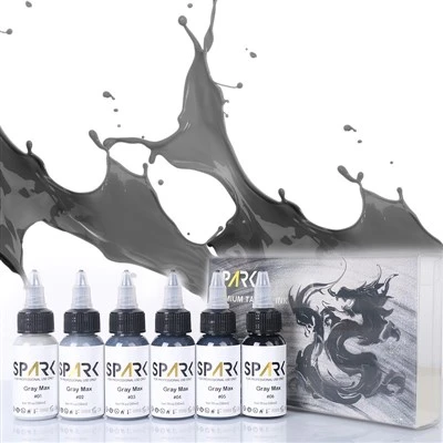 Kit d'encre de maquillage permanent personnalisé professionnel Spark Gray 30 ml / 1 oz Tatouage Tatouc Organic Tattoo Encre