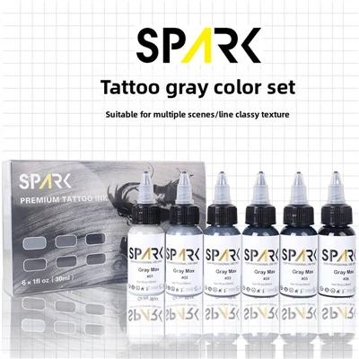 Encre de maquillage permanente personnalisée professionnelle Spark Spark Gray 30 ml / 1 oz Encre de tatouage organique pour les artistes de tatouage
