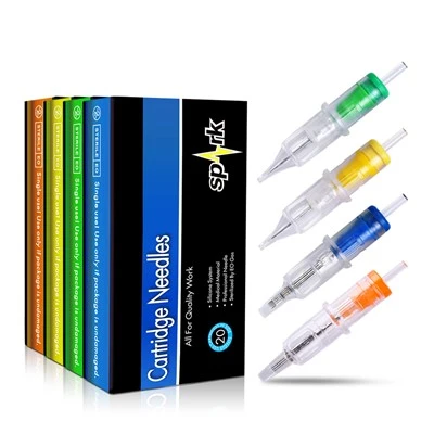 Agules de cartouche de tatouage en acier inoxydable Spark Professional avec application d'art corporel jetable Magnum