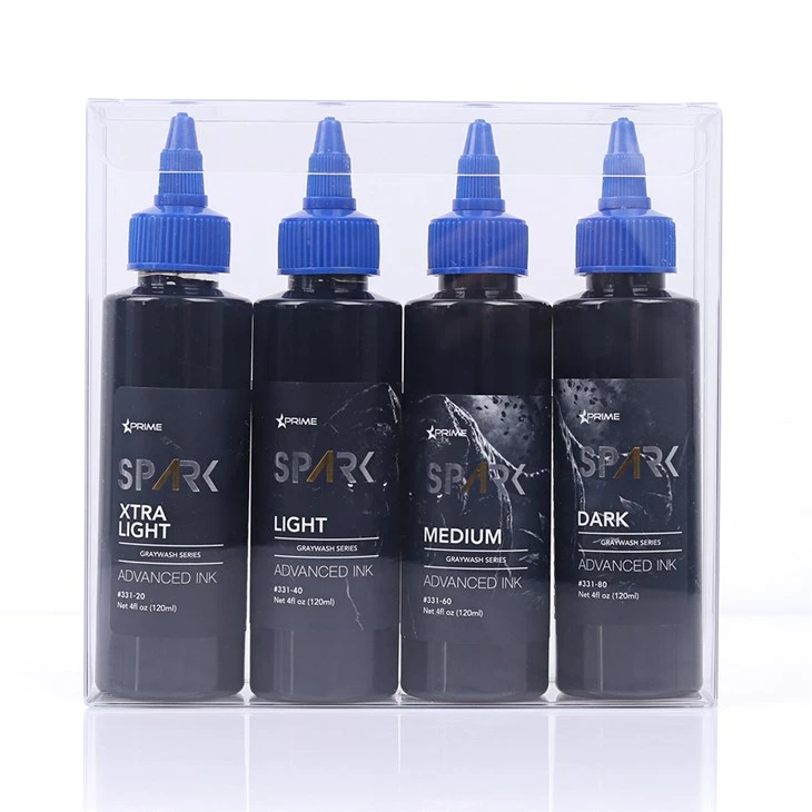 Spark le plus récent 4 oz * 4 gris lavage étanche tatouage temporaire encre