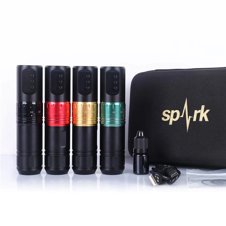 Spark Réglage sans fil rechargeable Connexion permanente Cartouche Disposable Tattoo Machine Machine