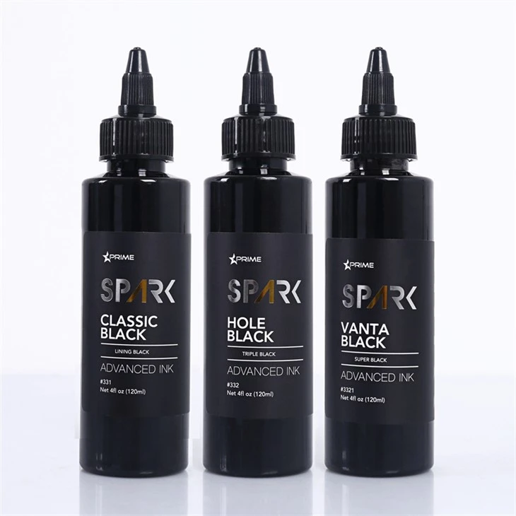 Encre de tatouage classique Black Hole Black Vanta Black Spark, 4OZ, encre de tatouage noire