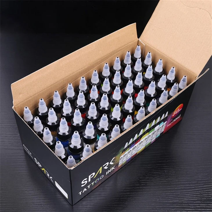 50 ensembles de couleurs Premium Spark tatouage encre tatouage approvisionnement ensemble d'encre de tatouage