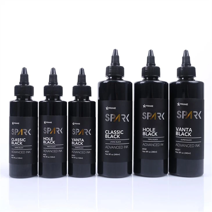 Encre de tatouage sans plomb, série d'encre noire, triple noir, étincelle noire, 8OZ