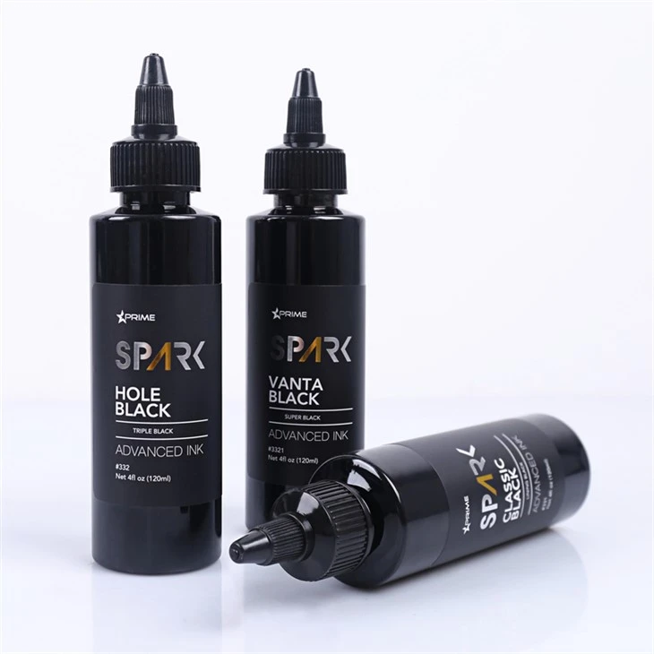 Trou noir 4OZ Triple encre noire série étincelle encre de tatouage encre de tatouage lumière noire