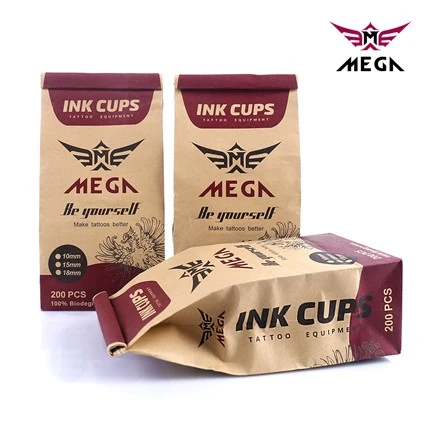 Gobelets d'encre de tatouage écologiques 100 % biodégradables
