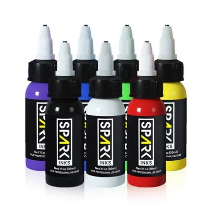 Encre de tatouage professionnelle permanente OEM Spark, 7 couleurs