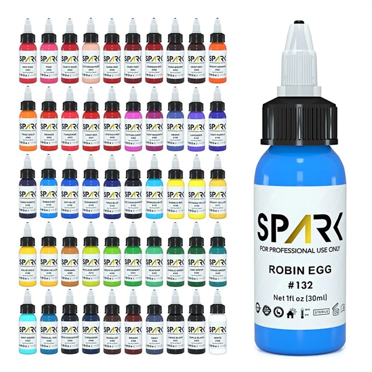 Ensemble d'encres de tatouage Spark, couleur d'encre de tatouage professionnelle