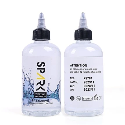 Solution mouillante de tatouage d'étincelle de 8OZ 240ML Solution de mélange de tatouage d'étincelle encre de tatouage d'étincelle